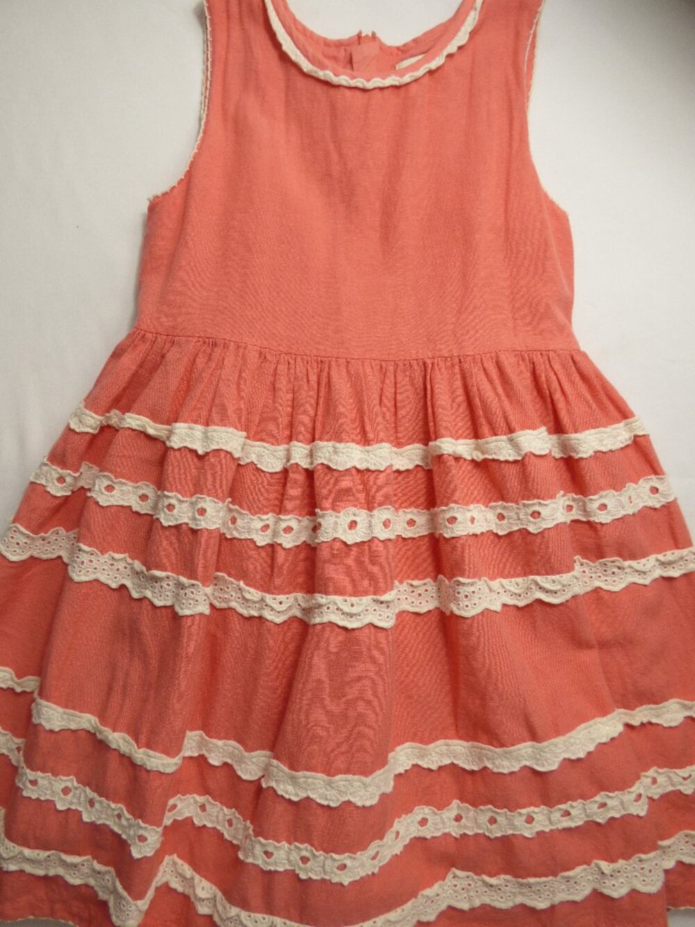 Mini Boden Red Lined Sun Dress, Size 7-8 Years
